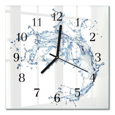Pendule carrée en verre Eau
