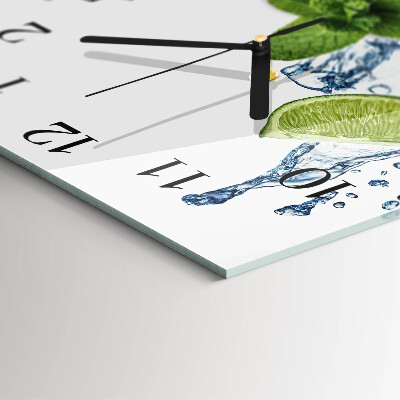 Horloge murale carrée Menthe et citron vert