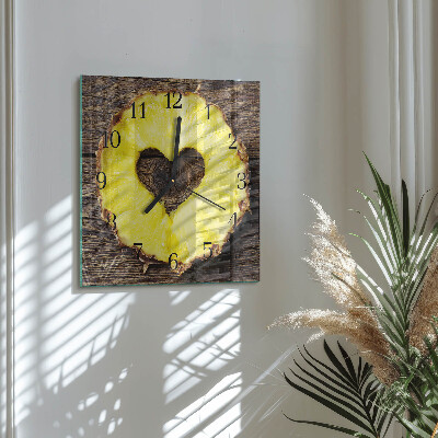 Horloge murale carrée Ananas