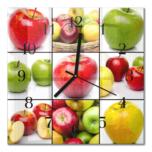 Horloge murale carrée Pommes