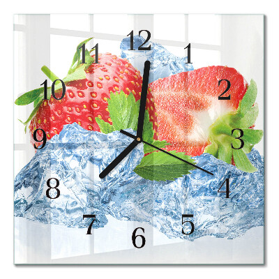 Horloge murale carrée Glace à la fraise