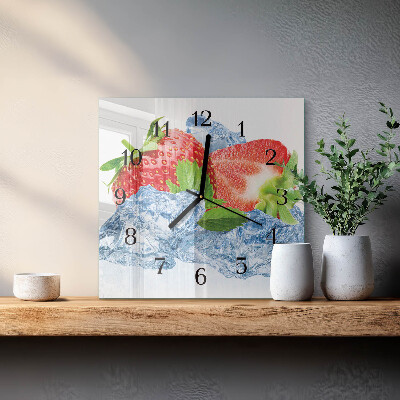 Horloge murale carrée Glace à la fraise