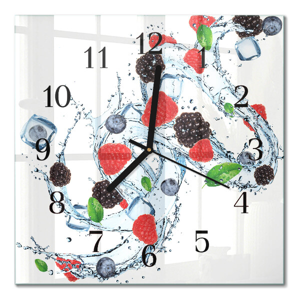Pendule carrée en verre Glace aux fruits