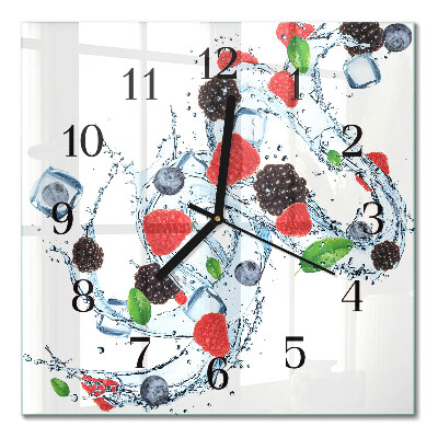 Pendule carrée en verre Glace aux fruits