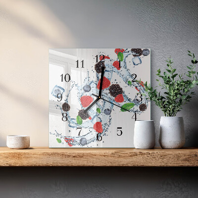 Pendule carrée en verre Glace aux fruits