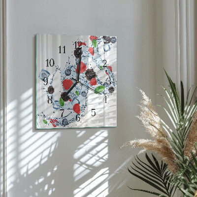 Pendule carrée en verre Glace aux fruits