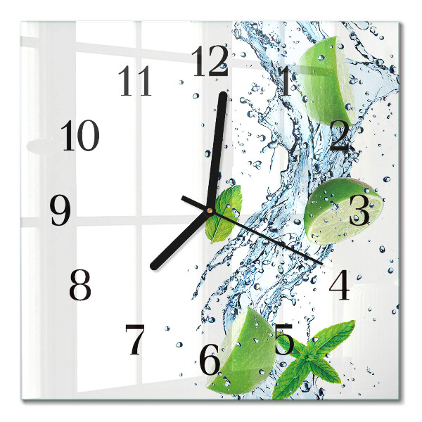 Pendule carrée en verre Menthe