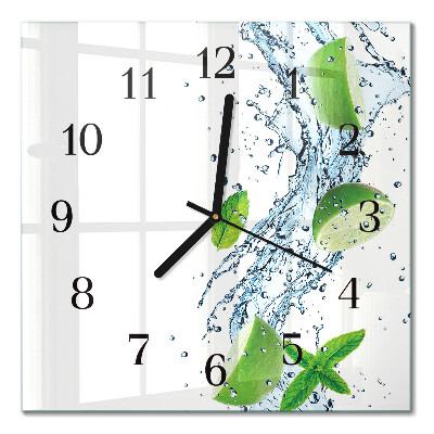 Pendule carrée en verre Menthe