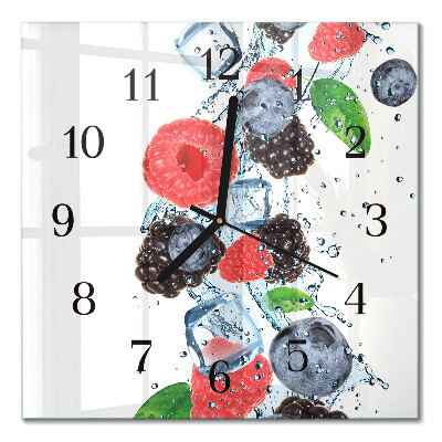 Pendule carrée en verre Glace aux fruits