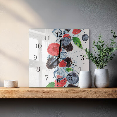 Pendule carrée en verre Glace aux fruits