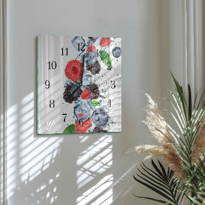Pendule carrée en verre Glace aux fruits