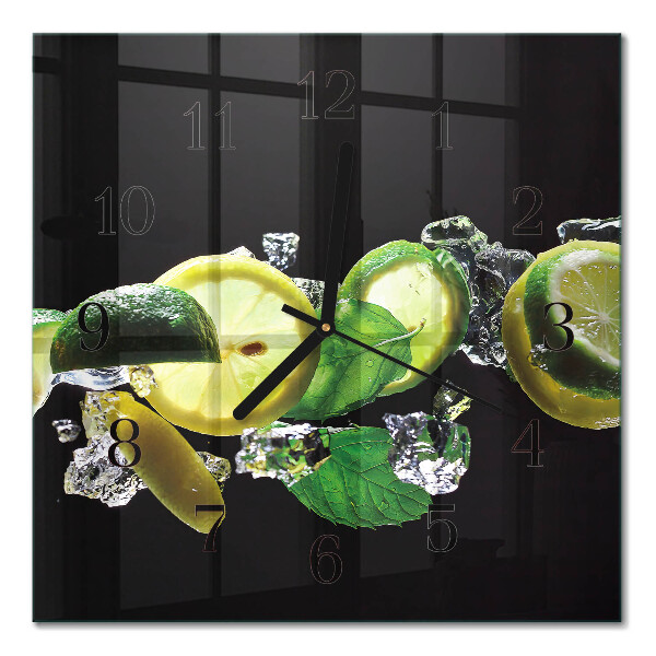 Horloge murale carrée Citron et citron vert
