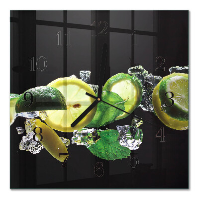 Horloge murale carrée Citron et citron vert
