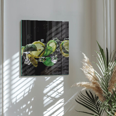 Horloge murale carrée Citron et citron vert