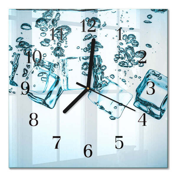Pendule carrée en verre Glace
