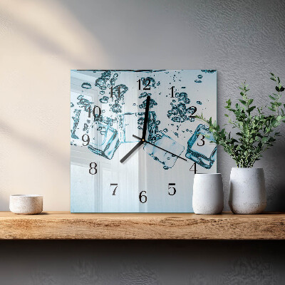 Pendule carrée en verre Glace
