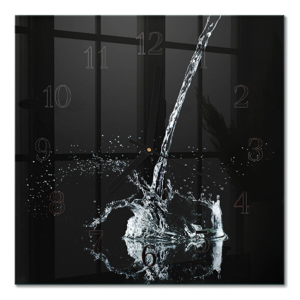 Pendule carrée en verre Eau