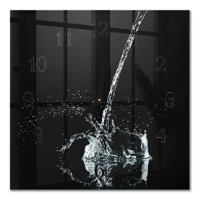 Pendule carrée en verre Eau