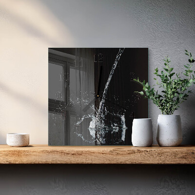 Pendule carrée en verre Eau