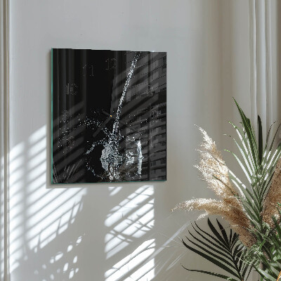 Pendule carrée en verre Eau