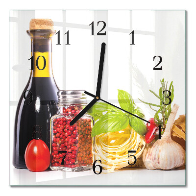 Pendule carrée en verre Pâtes