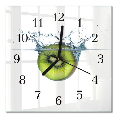 Pendule carrée en verre Kiwi