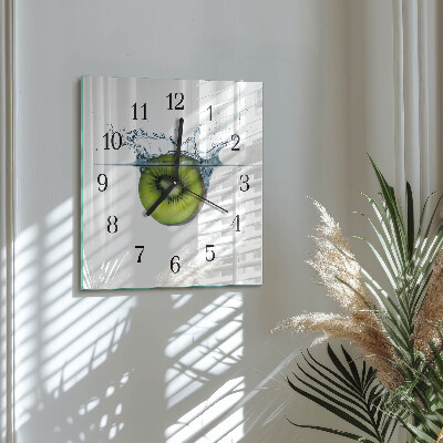 Pendule carrée en verre Kiwi