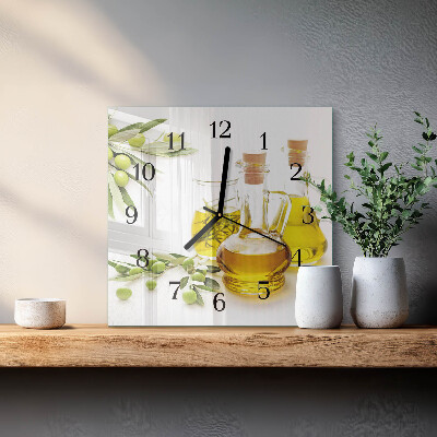Pendule carrée en verre Huile