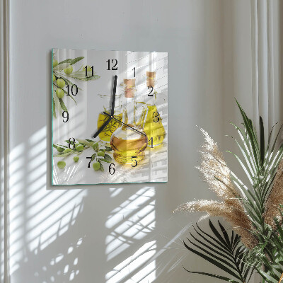 Pendule carrée en verre Huile