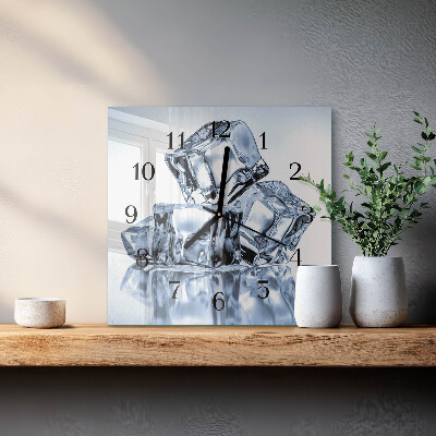 Pendule carrée en verre Glace