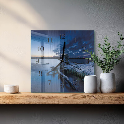 Pendule carrée en verre Paysage