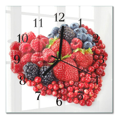 Pendule carrée en verre Fruit