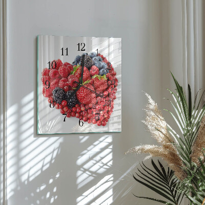 Pendule carrée en verre Fruit