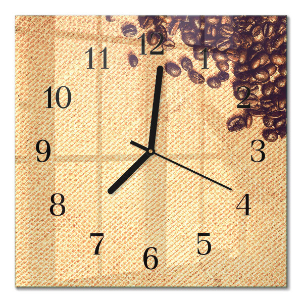 Horloge murale carrée Café en grains