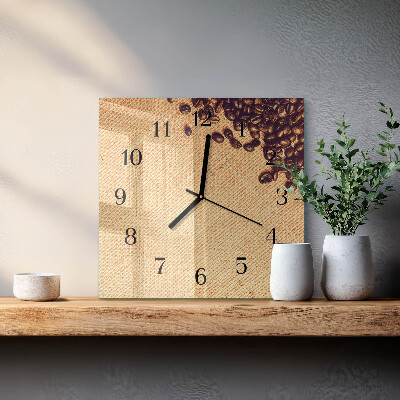 Horloge murale carrée Café en grains