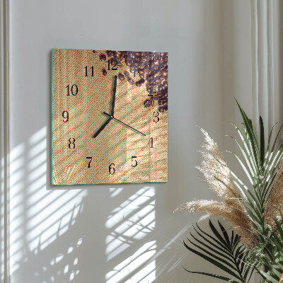 Horloge murale carrée Café en grains