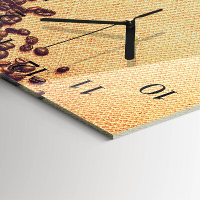Horloge murale carrée Café en grains