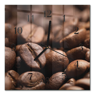 Horloge murale carrée Café en grains