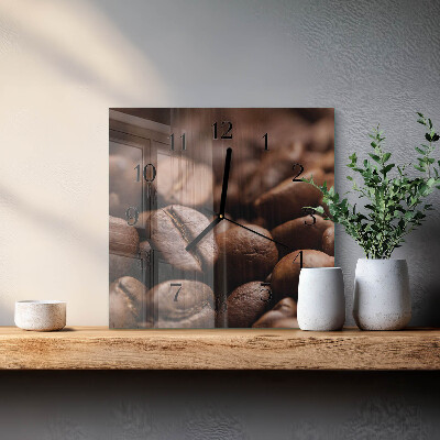 Horloge murale carrée Café en grains