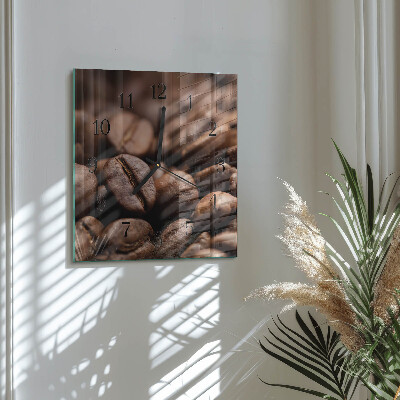 Horloge murale carrée Café en grains