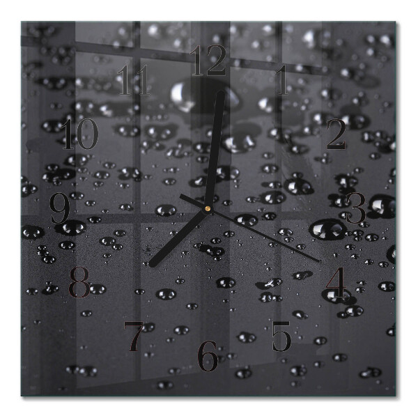 Pendule carrée en verre Gouttes