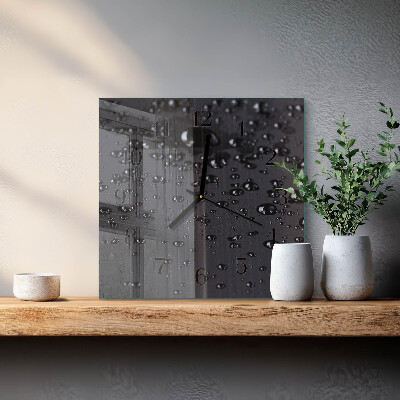 Pendule carrée en verre Gouttes