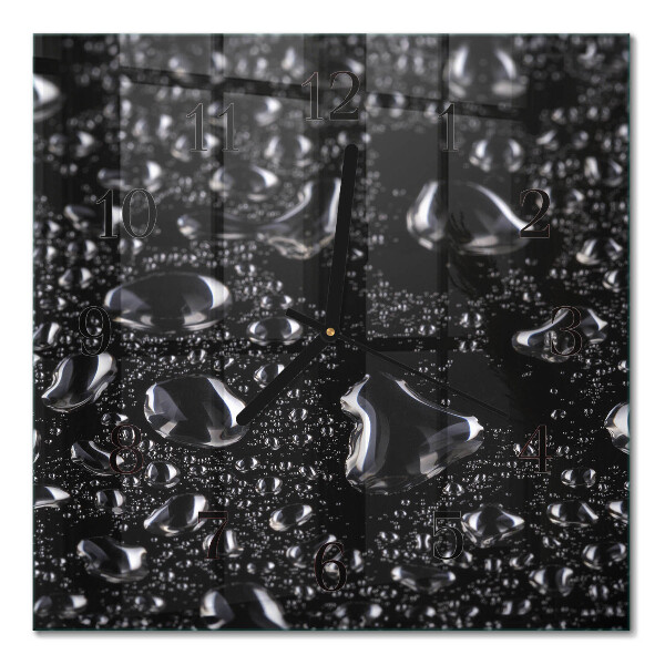 Pendule carrée en verre Gouttes