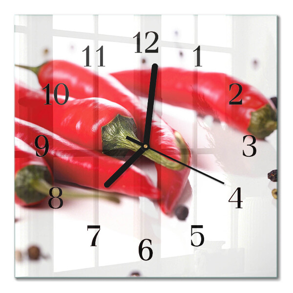 Horloge murale carrée Piments