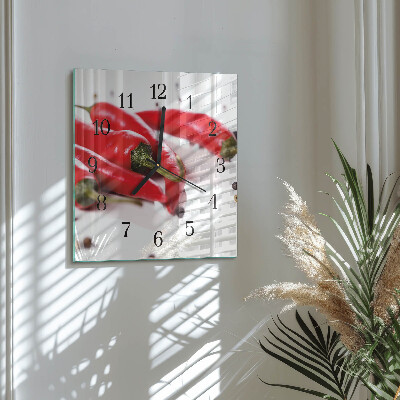 Horloge murale carrée Piments
