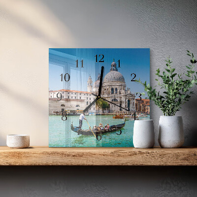 Pendule carrée en verre Venise