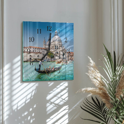 Pendule carrée en verre Venise