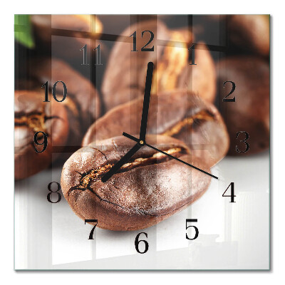 Horloge murale carrée Café en grains