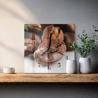 Horloge murale carrée Café en grains