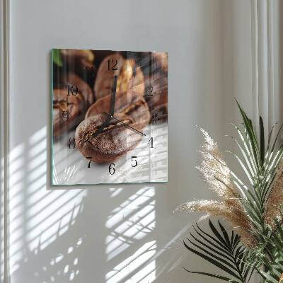 Horloge murale carrée Café en grains